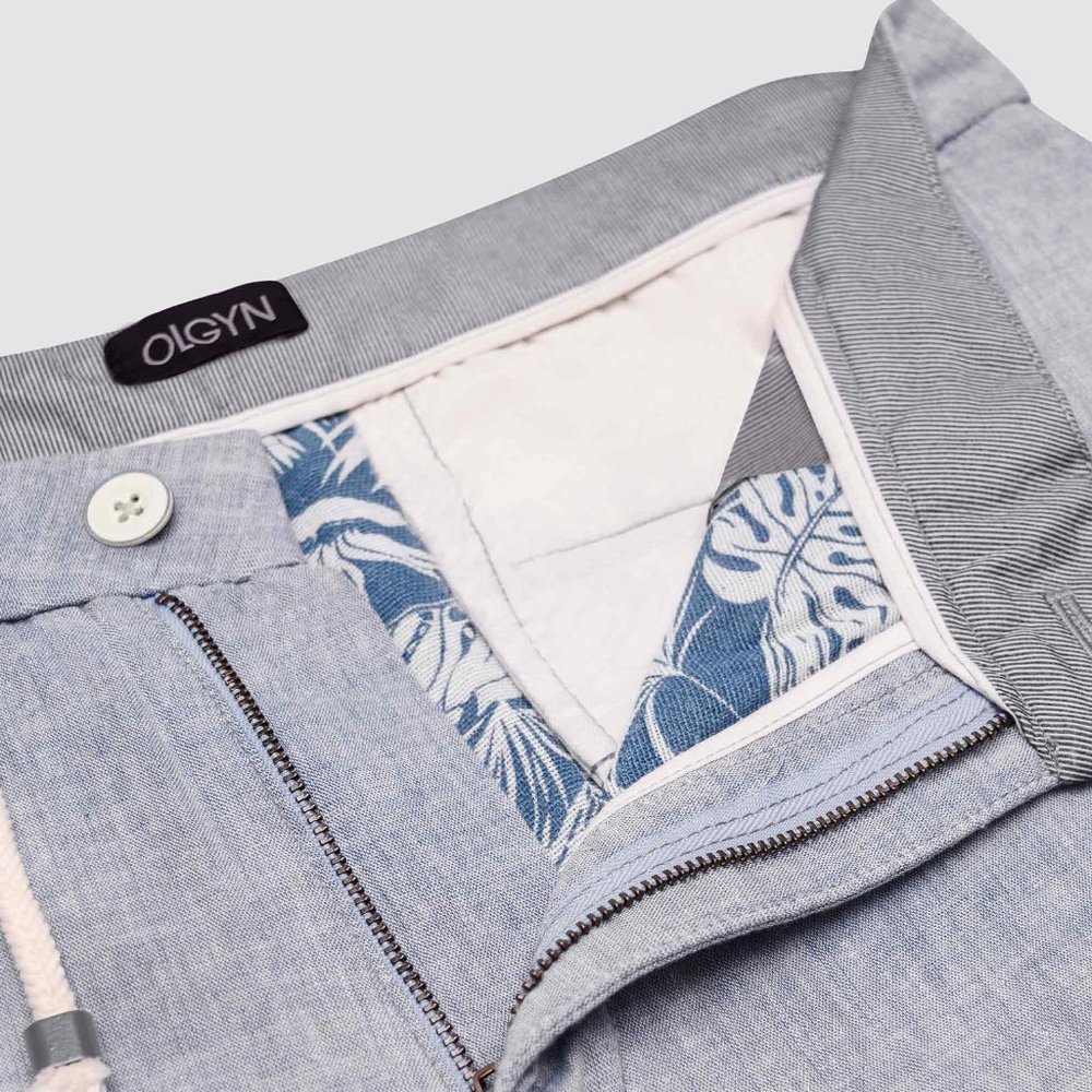 OLGYN Men’s Slim Fit Gray Bermuda Shorts - Picture 3 of 5